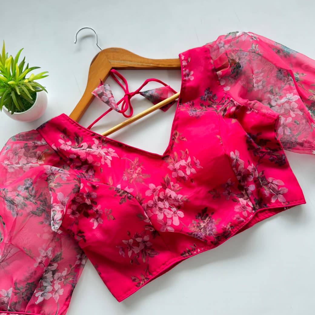 Kalamkari Organza Designer Blouse